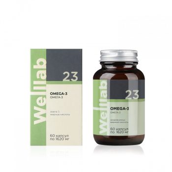 БАД с омега-3 в высокой концентрации Welllab OMEGA-3, 60 капсул — фото 1